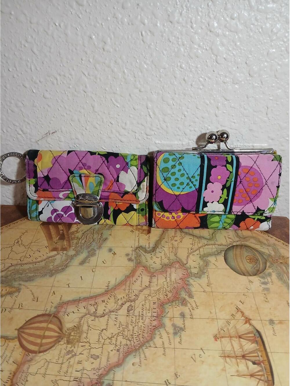 Vera Bradley Floral Quilted Wallet and Coin Purse Set